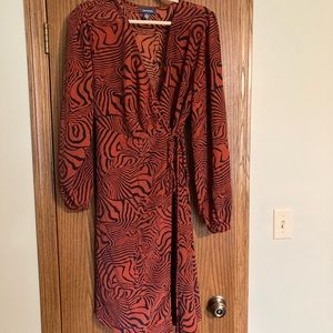 Modcloth Tiger Print Wrap Dress Size L